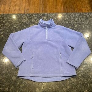 LL Bean Quarter Snap Pullover Fleece Sweater Women’s Size Medium Reg Blue